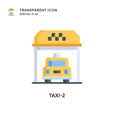 Taksi-2 vektör simgesi. Düz çizim. EPS 10 vektörü.