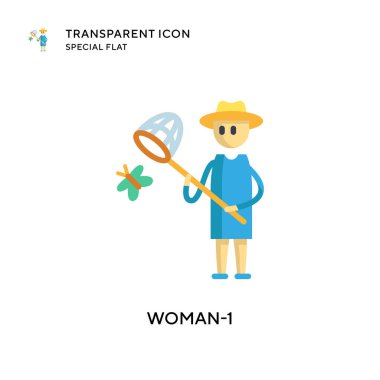 Kadın-1 vektör simgesi. Düz çizim. EPS 10 vektörü.