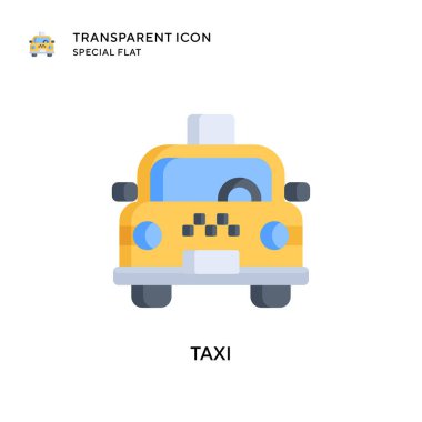 Taksi vektör simgesi. Düz çizim. EPS 10 vektörü.