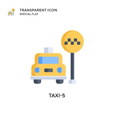Taksi-5 vektör simgesi. Düz çizim. EPS 10 vektörü.