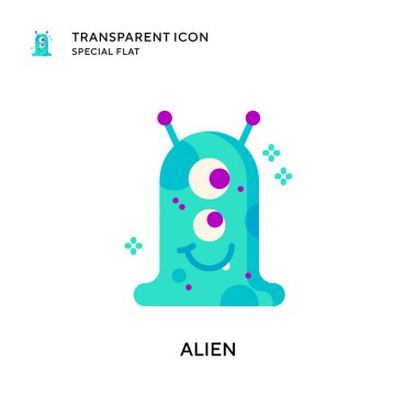 Uzaylı vektör simgesi. Düz çizim. EPS 10 vektörü.