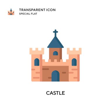 Castle vektör simgesi. Düz çizim. EPS 10 vektörü.