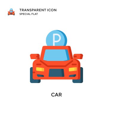 Araba vektör simgesi. Düz çizim. EPS 10 vektörü.