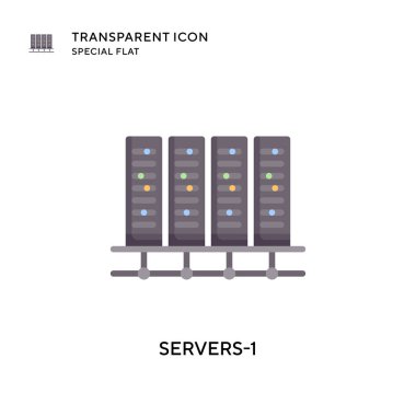Sunucu-1 vektör simgesi. Düz çizim. EPS 10 vektörü.