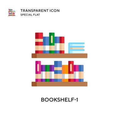 Kitaplık-1 vektör simgesi. Düz çizim. EPS 10 vektörü.