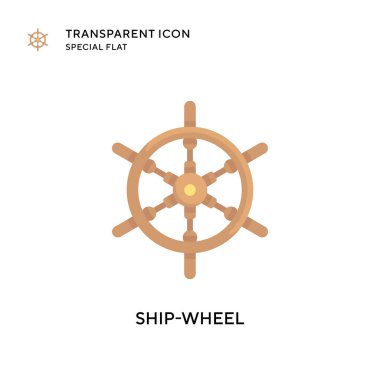 Gemi tekeri vektör simgesi. Düz çizim. EPS 10 vektörü.