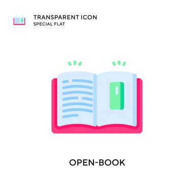 Açık-kitap vektör simgesi. Düz çizim. EPS 10 vektörü.