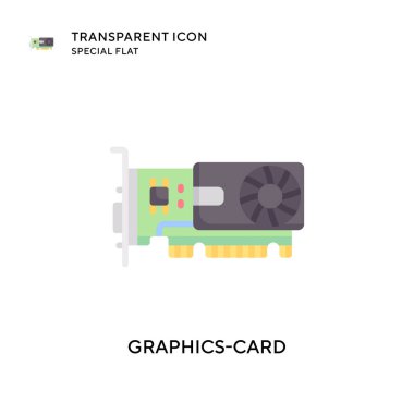 Grafik kart vektör simgesi. Düz çizim. EPS 10 vektörü.