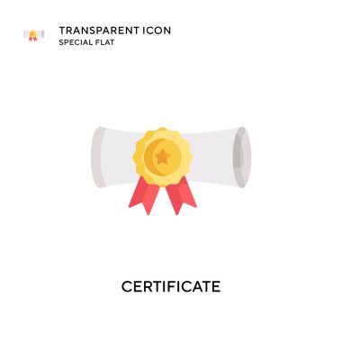 Sertifika vektör simgesi. Düz çizim. EPS 10 vektörü.