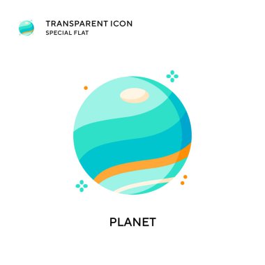 Gezegen vektör simgesi. Düz çizim. EPS 10 vektörü.