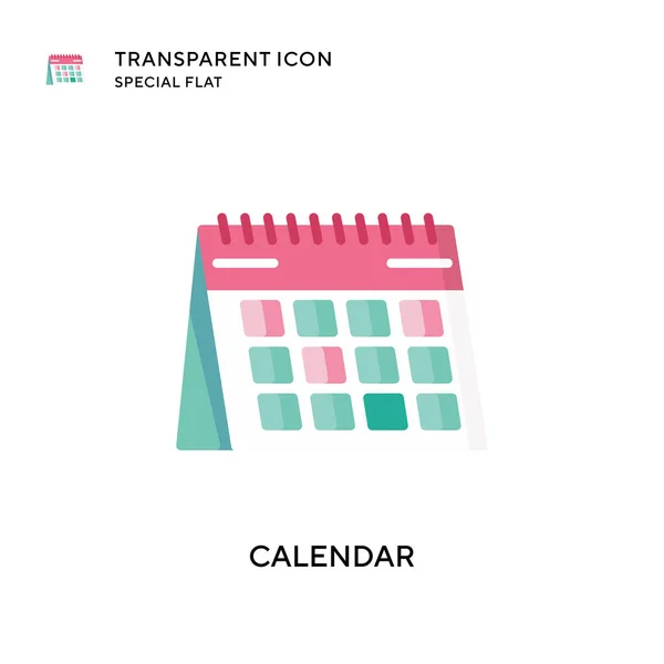 Kalender Vector Icoon Platte Stijl Illustratie Eps Vector — Stockvector