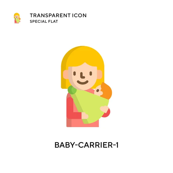 Baby Carrier Icono Vector Ilustración Estilo Plano Eps Vector — Vector de stock