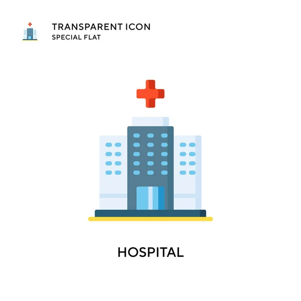 Icono Vectorial Hospital Ilustración Estilo Plano Eps Vector — Vector de stock