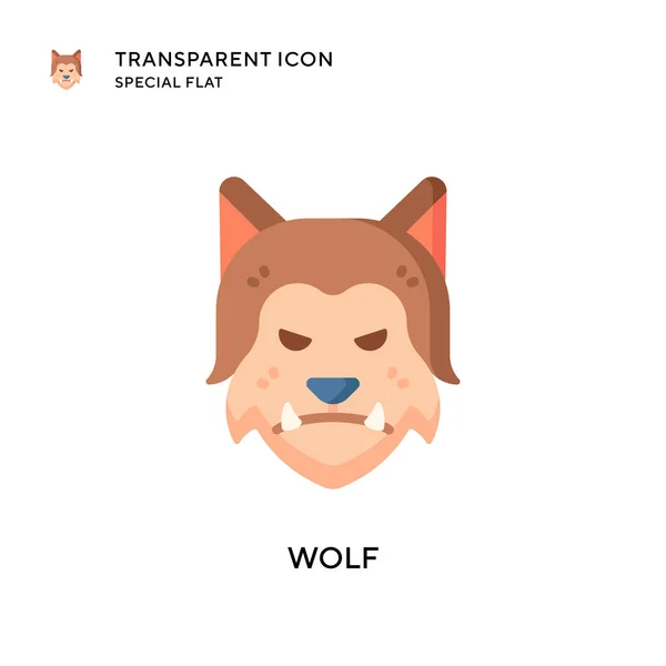 Icône Vectorielle Wolf Illustration Style Plat Vecteur Eps — Image vectorielle
