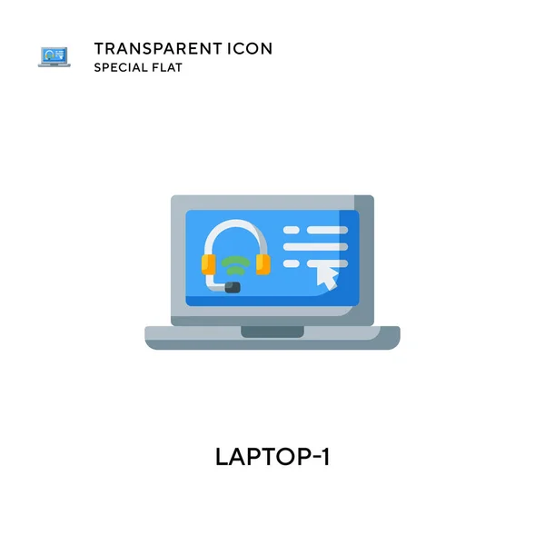 Ícone Vetorial Laptop Ilustração Estilo Plano Vetor Eps — Vetor de Stock