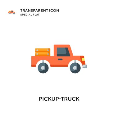 Kamyonet taşıyıcı ikonu. Düz çizim. EPS 10 vektörü.