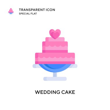 Düğün pastası ikonu. Düz çizim. EPS 10 vektörü.