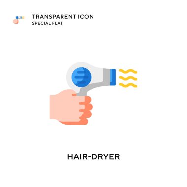 Saç kurutma vektör simgesi. Düz çizim. EPS 10 vektörü.