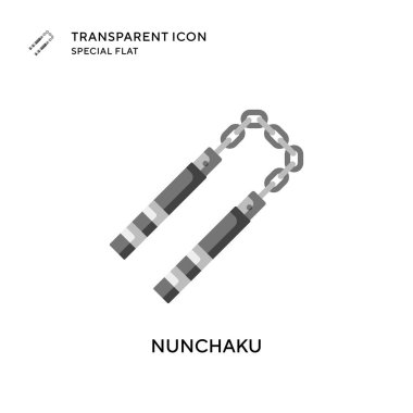 Nunchaku vektör simgesi. Düz çizim. EPS 10 vektörü.