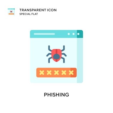 Phishing vektör simgesi. Düz çizim. EPS 10 vektörü.