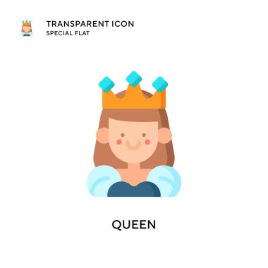 Kraliçe vektör simgesi. Düz çizim. EPS 10 vektörü.
