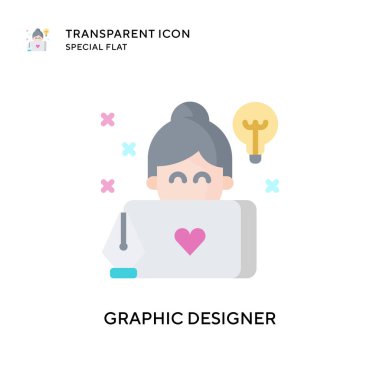 Grafik tasarımcı vektör simgesi. Düz çizim. EPS 10 vektörü.