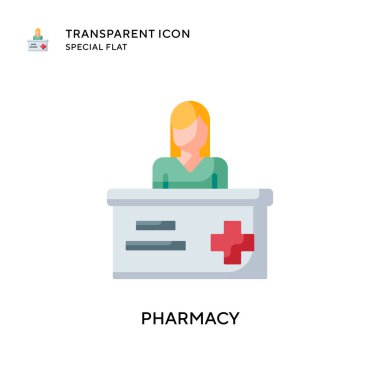 Eczane vektör ikonu. Düz çizim. EPS 10 vektörü.