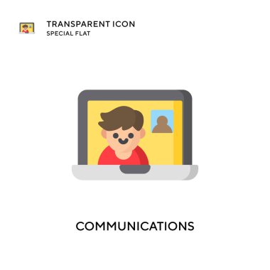 İletişim vektör simgesi. Düz çizim. EPS 10 vektörü.