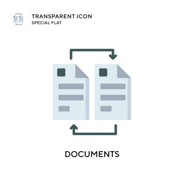 Belge vektör simgesi. Düz çizim. EPS 10 vektörü.