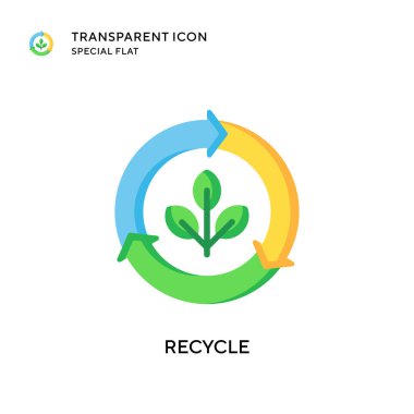 Vektör simgesini geri dönüştür. Düz çizim. EPS 10 vektörü.