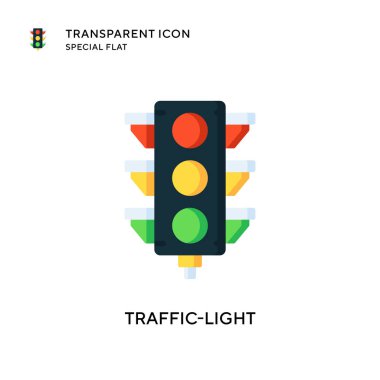 Trafik ışığı vektör simgesi. Düz çizim. EPS 10 vektörü.
