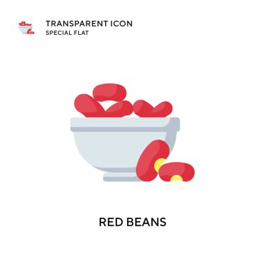 Kırmızı fasulye vektör ikonu. Düz çizim. EPS 10 vektörü.