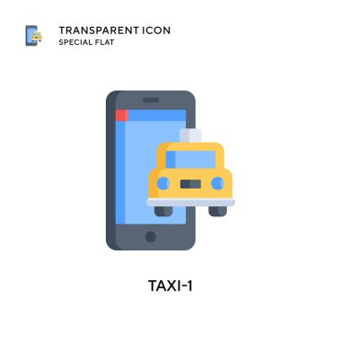 Taksi-1 vektör simgesi. Düz çizim. EPS 10 vektörü.