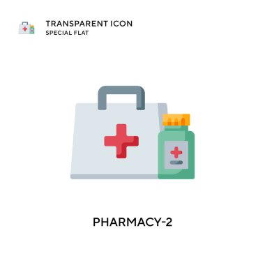 Eczane-2 vektör ikonu. Düz çizim. EPS 10 vektörü.