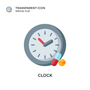 Saat vektör simgesi. Düz çizim. EPS 10 vektörü.