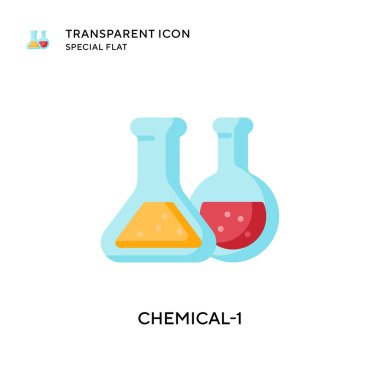 Kimyasal-1 vektör simgesi. Düz çizim. EPS 10 vektörü.