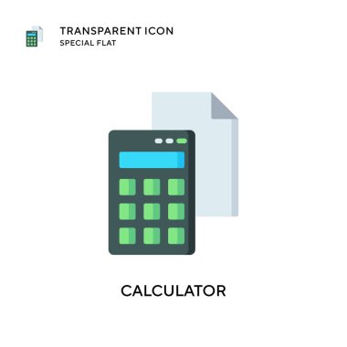 Hesap makinesi vektör simgesi. Düz çizim. EPS 10 vektörü.