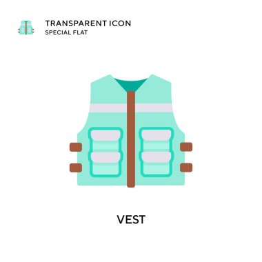 Yelek vektör simgesi. Düz çizim. EPS 10 vektörü.