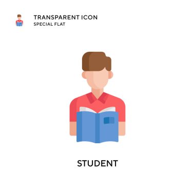 Öğrenci vektör simgesi. Düz çizim. EPS 10 vektörü.