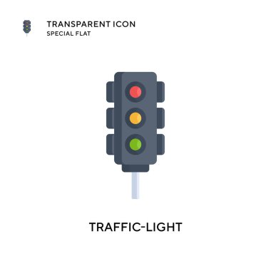 Trafik ışığı vektör simgesi. Düz çizim. EPS 10 vektörü.
