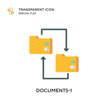 Belge-1 vektör simgesi. Düz çizim. EPS 10 vektörü.