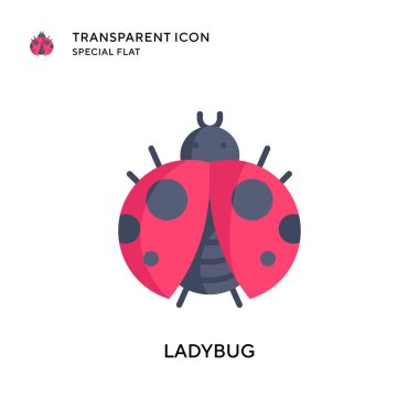 Uğur böceği vektör simgesi. Düz çizim. EPS 10 vektörü.