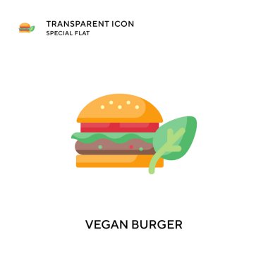 Vejetaryen burger ikonu. Düz çizim. EPS 10 vektörü.