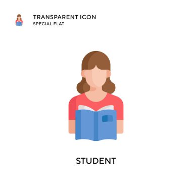 Öğrenci vektör simgesi. Düz çizim. EPS 10 vektörü.