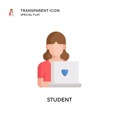 Öğrenci vektör simgesi. Düz çizim. EPS 10 vektörü.