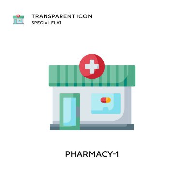 Eczane-1 vektör ikonu. Düz çizim. EPS 10 vektörü.