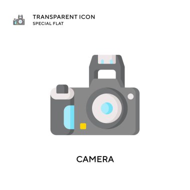 Kamera vektör simgesi. Düz çizim. EPS 10 vektörü.