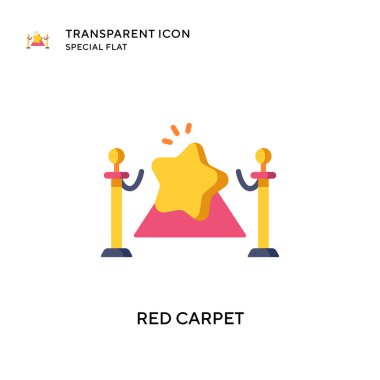 Kırmızı halı vektör simgesi. Düz çizim. EPS 10 vektörü.