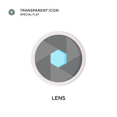Mercek vektör simgesi. Düz çizim. EPS 10 vektörü.