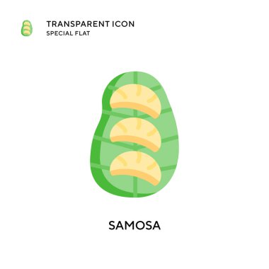 Samosa vektör simgesi. Düz çizim. EPS 10 vektörü.